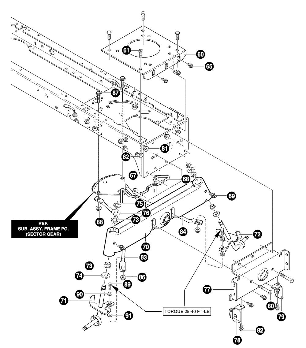 Axle Assembly Diagram and Parts List for 40379X68A 2001 Briggs and Stratton Lawn Tractor